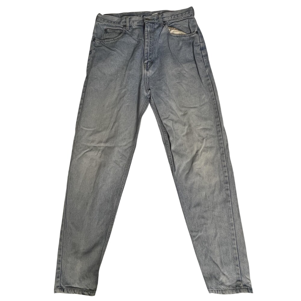 Light Wash Jeans Womens 13/14 High Rise Tapered 100% Cotton Mom Fit (32x30.5)